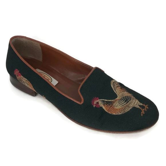 Talbots Shoes - VTG Talbots Rooster Needlepoint Loafers Chicken 7